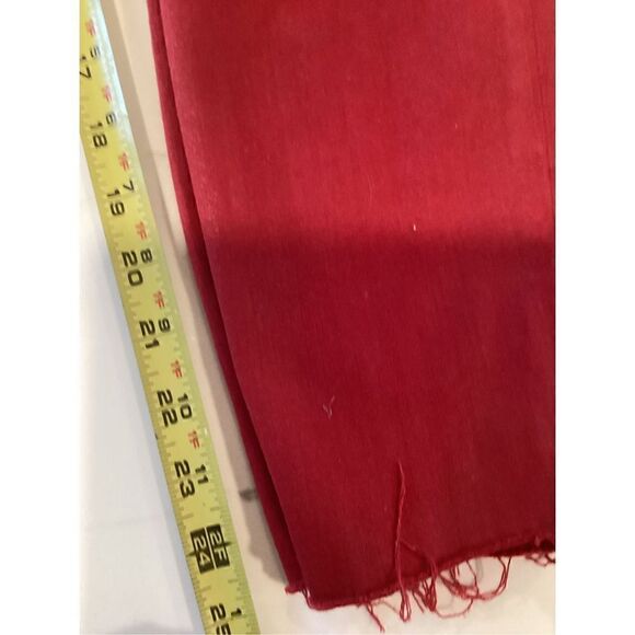 Good American Good Waist Crop Wax Skinny Jeans Sz 8/29 Ruby Stretch Raw Hem - Picture 7 of 8